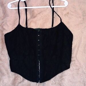 Black tanked crop top